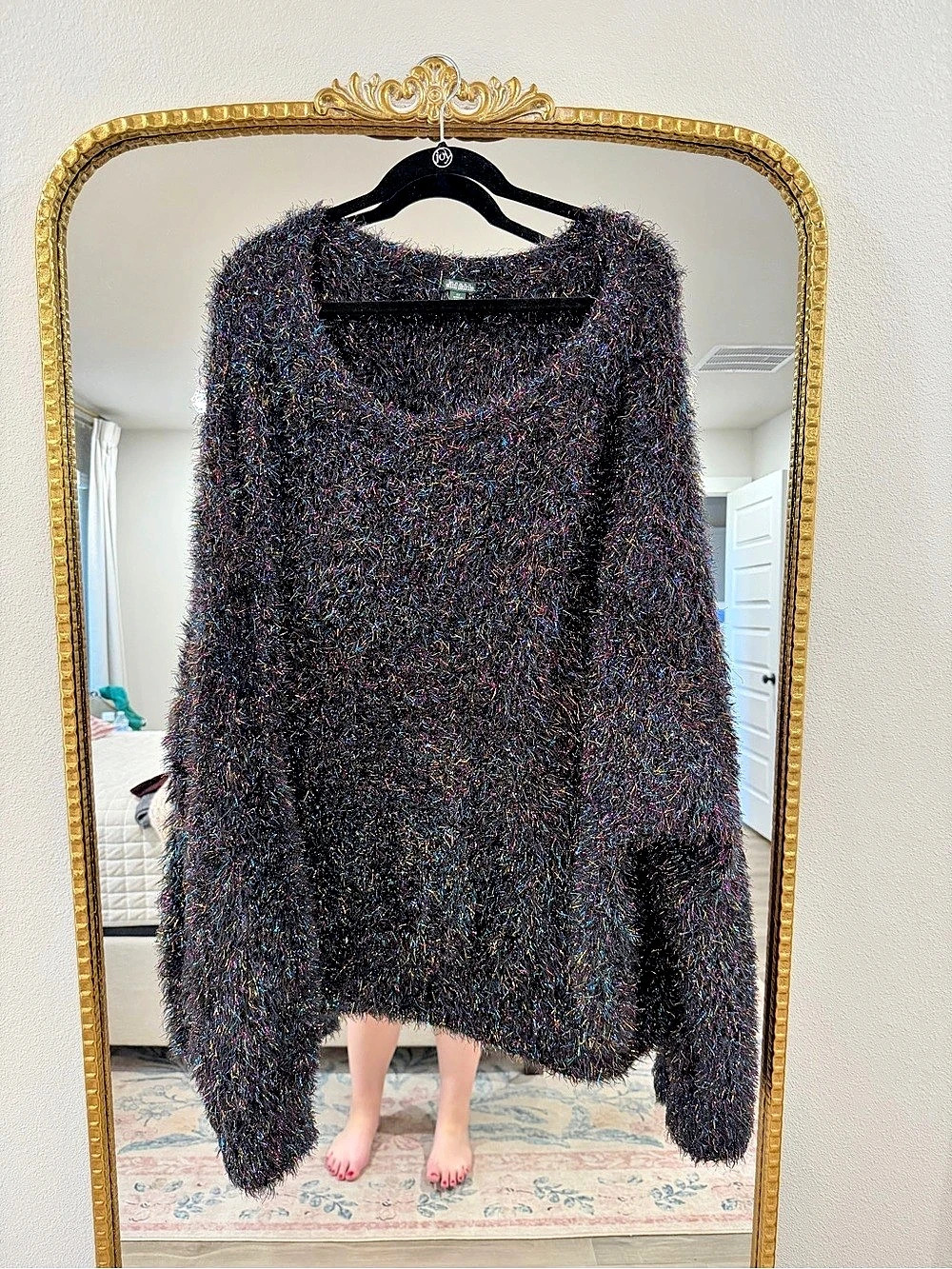 Wild Fable Knit Sweater Black & Multicolor Tinsel